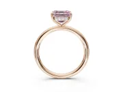Asscher Cut Hidden Halo Ring Setting for a Fancy Pink Lab-Grown Diamond | Rose Gold