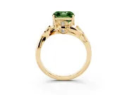 Asscher Cut Twisted Bypass Engagement Ring Setting for a Fancy Green Lab-Grown Diamond | Yellow Gold