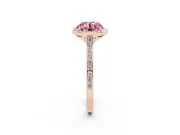 Round Halo Engagement Ring Setting for a Fancy Pink Lab-Grown Diamond | Rose Gold - Design NV-24729