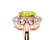 Radiant Cut Cluster Halo Engagement Ring Setting for a Fancy Yellow Lab-Grown Diamond | Large Round Accents | Rose Gold