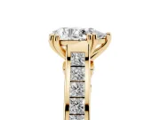 Pear-Shaped Cathedral Channel Set Engagement Ring Setting | Double Claw Prongs | Yellow Gold