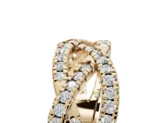 Round Lab-Grown Diamond Braided Pavé Wedding Band | Open Braid | Yellow Gold