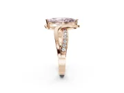 Marquise Bypass Solitaire Engagement Ring Setting for a Fancy Pink Lab-Grown Diamond | Pavé Strands | Rose Gold