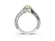 Pear-Shaped Vintage Pavé Engagement Ring Setting for a Fancy Yellow Lab-Grown Diamond | Sterling Silver