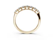 Round Lab-Grown Diamond Half Eternity Wedding Band | Raised Round Heads | Yellow Gold