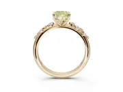 Cushion Cut Graduated Solitaire Engagement Ring Setting for a Fancy Yellow Lab-Grown Diamond | Yellow Gold