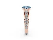 Oval Graduated Engagement Ring Setting for a Fancy Blue Lab-Grown Diamond | Rose Gold