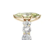 Marquise Side Stone Engagement Ring Setting for a Fancy Yellow Lab-Grown Diamond | Scalloped Prong Accents | Yellow Gold