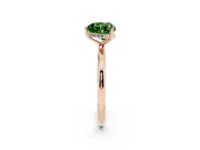 Heart-Shaped Hidden Halo Engagement Ring Setting for a Fancy Green Lab-Grown Diamond | Plain Band | Rose Gold