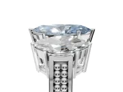 Marquise Three Stone Engagement Ring Setting for a Fancy Blue Lab-Grown Diamond | Beaded Shoulders | Platinum