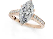 Marquise Pavé Solitaire Engagement Ring Setting | Crossover Gallery | Rose Gold