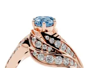 Pear-Shaped Bypass Hidden Halo Engagement Ring Setting for a Fancy Blue Lab-Grown Diamond | Graduated Pavé | Rose Gold