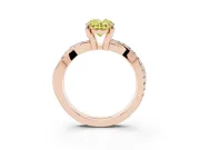 Oval Twist Engagement Ring Setting for a Fancy Yellow Lab-Grown Diamond | Crossover Band | Rose Gold