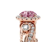 Round Vintage Halo Engagement Ring Setting for a Fancy Pink Lab-Grown Diamond | Rose Gold