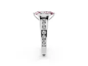 Marquise Half Bezel Engagement Ring Setting for a Fancy Pink Lab-Grown Diamond | Sterling Silver