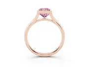 Radiant Cut Bezel Engagement Ring Setting for a Fancy Pink Lab-Grown Diamond | Rose Gold