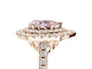 Pear-Shaped Double Halo Engagement Ring Setting for a Fancy Pink Lab-Grown Diamond | Rose Gold