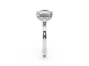 Fancy Green Round Cut and Emerald Cut Toi Moi Ring Set in Silver with Prong Setting