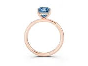 Princess Cut Hidden Halo Ring Setting for a Fancy Blue Lab-Grown Diamond | Rose Gold