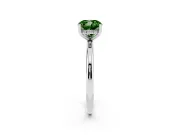 Cushion Cut Micro-Prong Hidden Halo Engagement Ring Setting for a Fancy Green Lab-Grown Diamond | Plain Band | Platinum