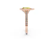 Pear-Shaped Vintage Milgrain Halo Engagement Ring Setting for a Fancy Yellow Lab-Grown Diamond | Bezel Head | Rose Gold