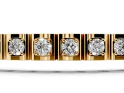 Round Lab-Grown Diamond Square Frame Tennis Bracelet | Corner Prongs | Yellow Gold