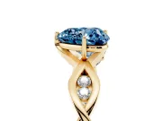 Heart-Shaped Twisted Infinity Engagement Ring Setting for a Fancy Blue Lab-Grown Diamond | Yellow Gold