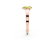 Fancy Yellow Pear Cut Diamond Solitaire Engagement Ring Set in Rose gold with Prong Setting and Tapered Band
