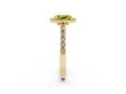 Radiant Cut Milgrain Halo Engagement Ring Setting for a Fancy Yellow Lab-Grown Diamond | Beaded Shoulders | Yellow Gold