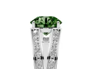 Round Split Shank Pavé Engagement Ring Setting for a Fancy Green Lab-Grown Diamond | White Gold