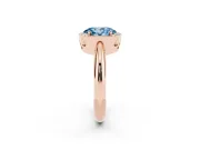 Oval Halo Engagement Ring Setting for a Fancy Blue Lab-Grown Diamond | Plain Band | Rose Gold