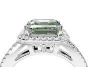 Asscher Cut Halo Engagement Ring Setting for a Fancy Green Lab-Grown Diamond | Sterling Silver - Design NV-24717