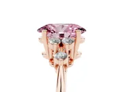 Oval Cluster Accent Engagement Ring Setting for a Fancy Pink Lab-Grown Diamond | Rose Gold