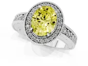Oval Halo Engagement Ring Setting for a Fancy Yellow Lab-Grown Diamond | Sterling Silver