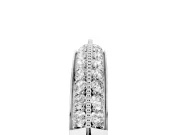 Round Diamond Double Row Pavé Band Set in Silver with Shared Prong Setting
