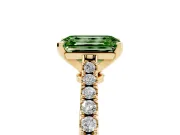 Emerald Cut Pavé Engagement Ring Setting for a Fancy Green Lab-Grown Diamond | Yellow Gold - Design NV-24454