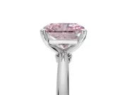 Radiant Cut Solitaire Engagement Ring Setting for a Fancy Pink Lab-Grown Diamond | Tapered Plain Band | Sterling Silver