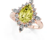 Pear-Shaped Engagement Ring Setting for a Fancy Yellow Lab-Grown Diamond | Rose Gold - Design NV-24790