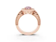 Pear-Shaped Halo Engagement Ring Setting for a Fancy Pink Lab-Grown Diamond | Rose Gold