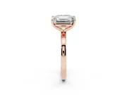Fancy Green Radiant Cut and Emerald Cut Toi Moi Ring Set in Rose gold with Prong Setting