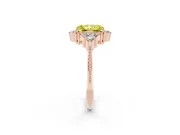 Radiant Cut Cluster Engagement Ring Setting for a Fancy Yellow Lab-Grown Diamond | Rose Gold