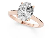 Oval Plain Knife-Edge Solitaire Engagement Ring Setting | Claw Prongs | Rose Gold