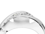 Round Three Stone Bypass Engagement Ring Setting | Sculpted Crossover Band | Platinum