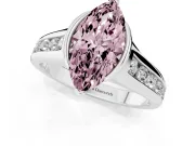 Marquise Half Bezel Engagement Ring Setting for a Fancy Pink Lab-Grown Diamond | Sterling Silver