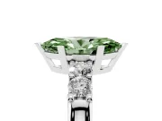 Fancy Green Marquise Cut Diamond Five-Stone Prong Set Engagement Ring Set in White gold with Channel Band