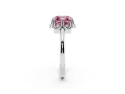 Asscher Cut Petal Halo Engagement Ring Setting for a Fancy Pink Lab-Grown Diamond | Platinum