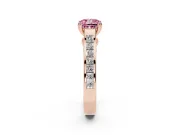 Cushion Cut Channel Engagement Ring Setting for a Fancy Pink Lab-Grown Diamond | Rose Gold - Design NV-24671