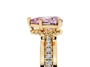 Pear-Shaped Channel Set Engagement Ring Setting for a Fancy Pink Lab-Grown Diamond | Rope Collar | Yellow Gold