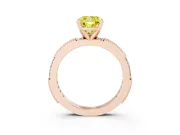 Cushion Cut Vintage Pavé Engagement Ring Setting for a Fancy Yellow Lab-Grown Diamond | Rose Gold