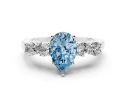 Pear-Shaped 5 Stone Engagement Ring Setting for a Fancy Blue Lab-Grown Diamond | Sterling Silver